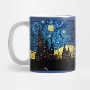 Starry Night Wizarding School Van Gogh Mug